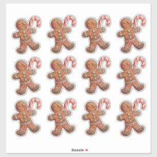 Custom‑Cut Vinyl Christmas Gingerbread Man Sticker
