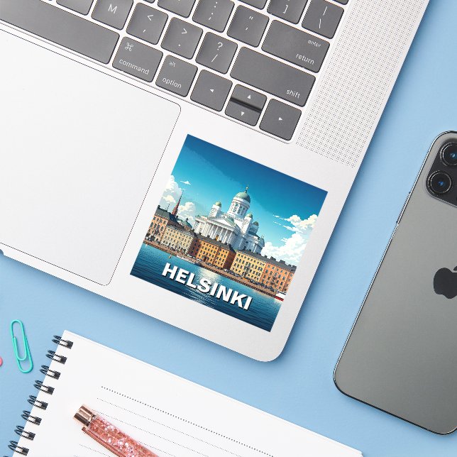 Custom-Cut Vinyl Sticker (Laptop w/ iPhone)