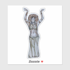 Custom-Cut Vinyl Sticker belly dancer