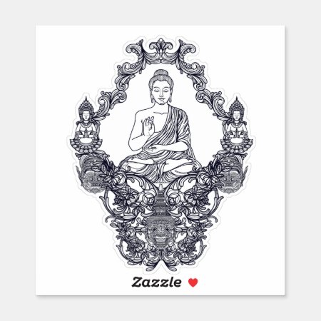 Custom Cut Vinyl Sticker : Buddha