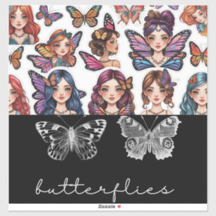 Custom-Cut Vinyl Sticker Butterfly Woman. Be a