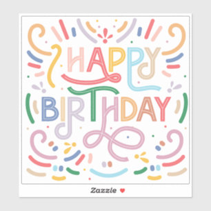 CUSTOM CUT VINYL STICKER  : HAPPY BIRTHDAY