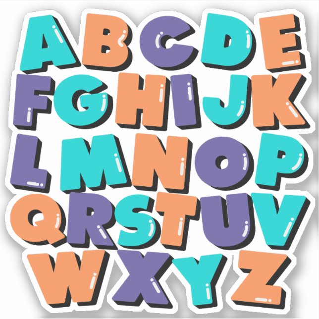 Custom-Cut Vinyl Sticker - Happy Letters (Front)