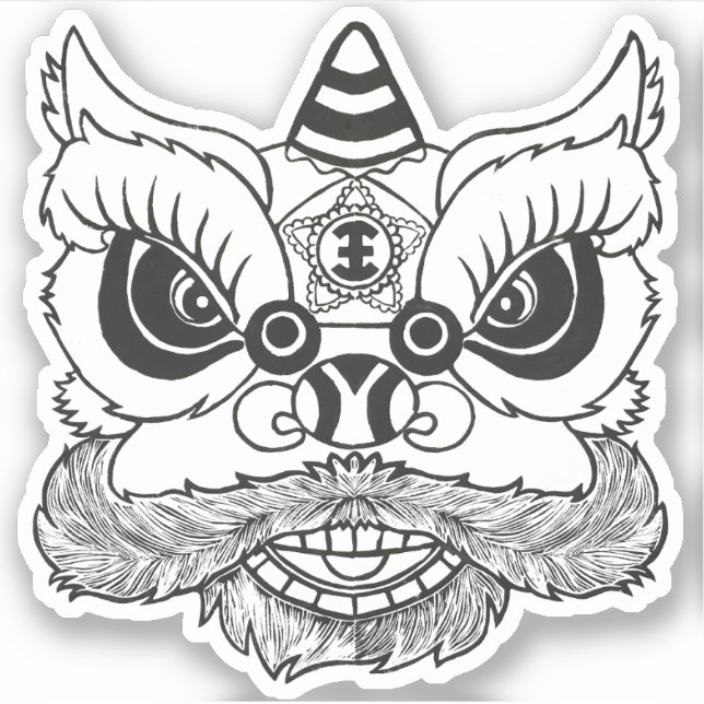 Custom-Cut Vinyl Sticker | Lion Dance 舞獅  (Front)
