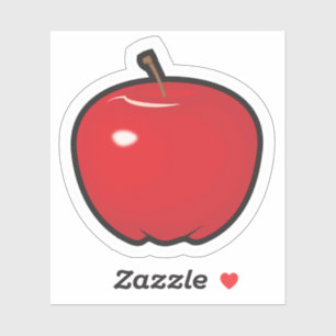 Custom-Cut Vinyl Sticker of an Apple