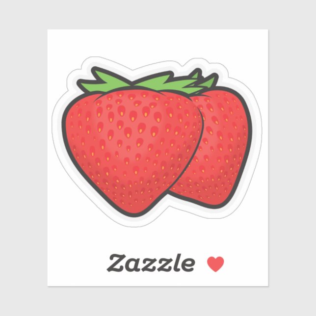 Custom-Cut Vinyl Sticker of Strawberries (Sheet)
