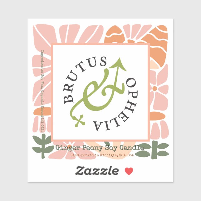 Custom-Cut Vinyl Sticker Product Label Watercolor (Sheet)