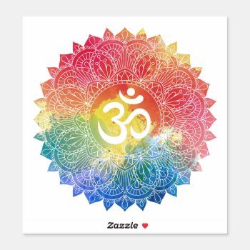 Custom Cut Vinyl Sticker : Rainbow Mandala by TINYLOTUS at Zazzle