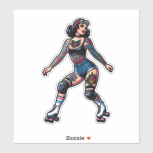 Custom-Cut Vinyl Sticker: Roller Girl Sticker
