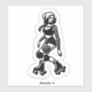 Custom-Cut Vinyl Sticker: Roller Girl Sticker