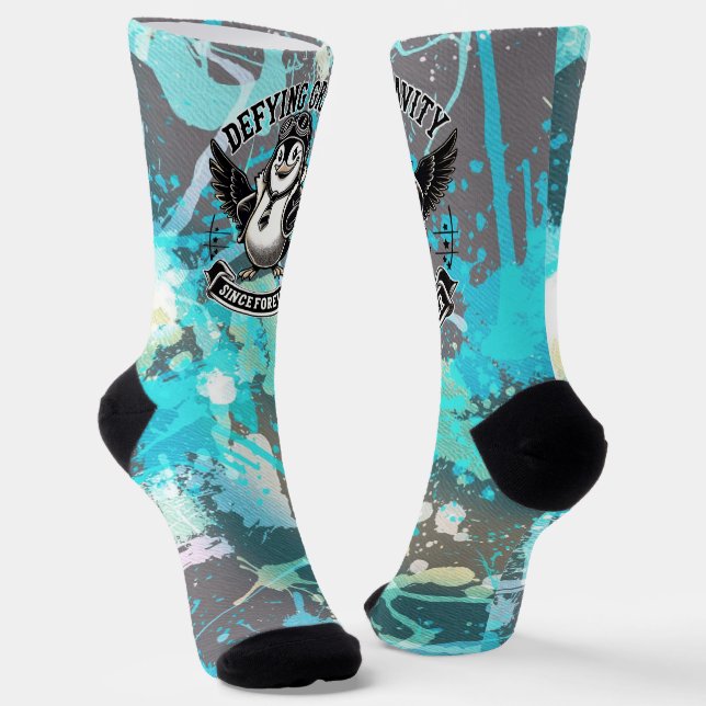 Custom-Cut Vinyl Sticker Socks (Angled)