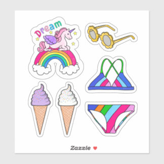Custom-Cut Vinyl Sticker-Summer Swimsuit Fashion Sticker