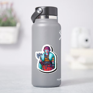 Custom-Cut Vinyl Sticker: Warrior Woman Sticker