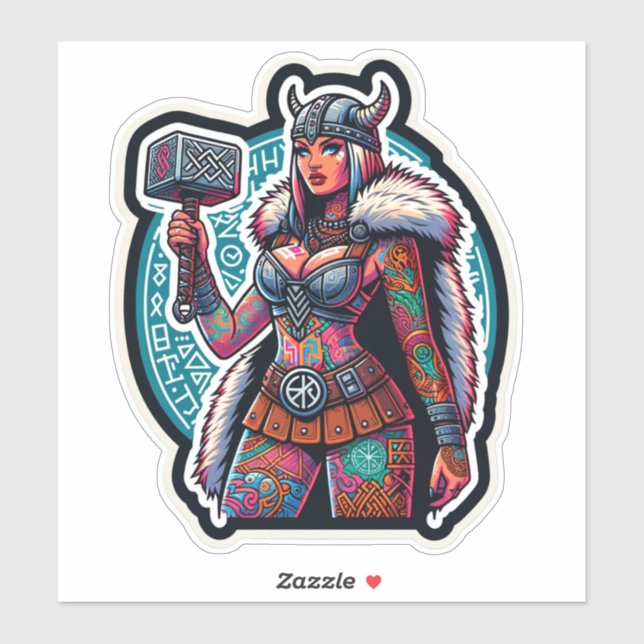 Custom-Cut Vinyl Sticker: Warrior Woman Sticker (Sheet)