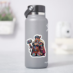 Custom-Cut Vinyl Sticker: Warrior Woman Sticker