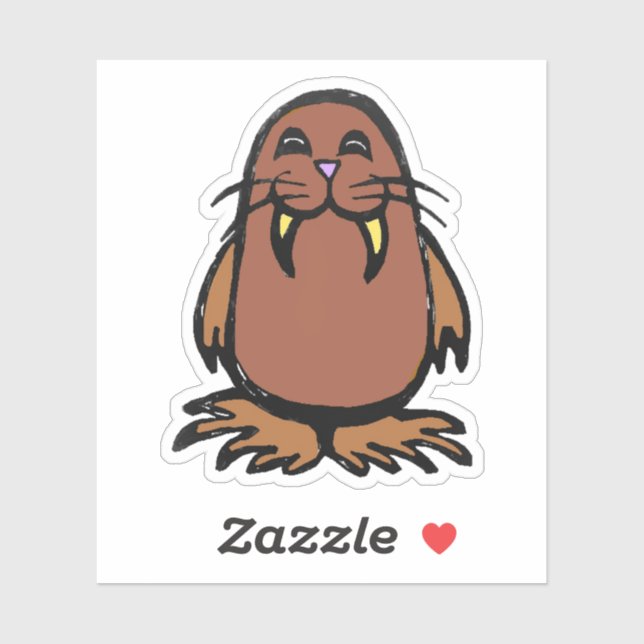 Custom-Cut Vinyl Sticker - Weston Walrus (Sheet)