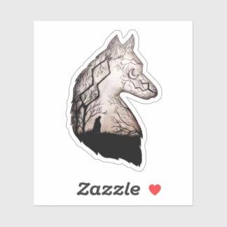 Custom-Cut Vinyl Sticker - Wolf Sticker