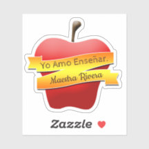 Custom-Cut Vinyl Sticker- Yo amo enseñar
