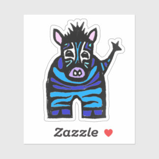 Custom-Cut Vinyl Sticker - Zander Zebra