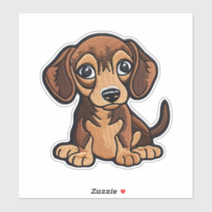 CUSTOM CUT Weiner Dog Digital Patch  Sticker