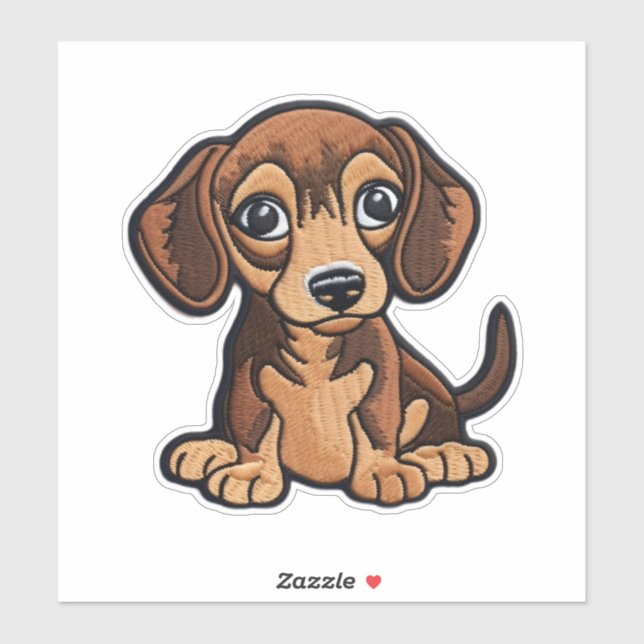 CUSTOM CUT Weiner Dog Digital Patch  Sticker (Sheet)