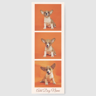 Custom Cute 3 Photo Collage With Dog Puppy Name Bookmarks