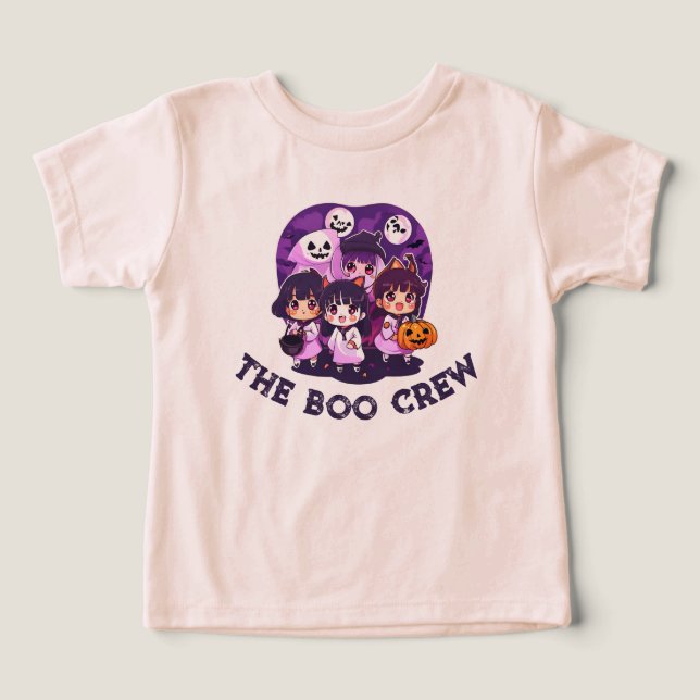 Custom cute adorable "BOO crew" Halloween Toddler T-shirt (Design Front)