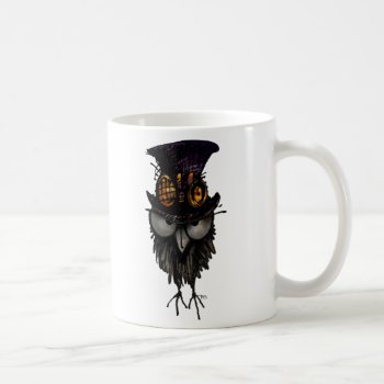 Custom Cute And Funny Grumpy Steampunk Owl Coffee Mug by StrangeStore at Zazzle