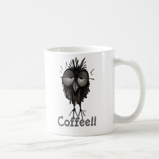 Custom Cute and Funny Sleepy Owl Saying Coffee! Coffee Mug