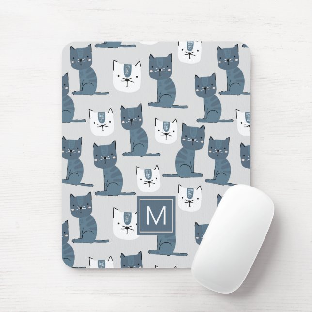 Custom Cute Animal Cats Pattern Mouse Pad (With Mouse)