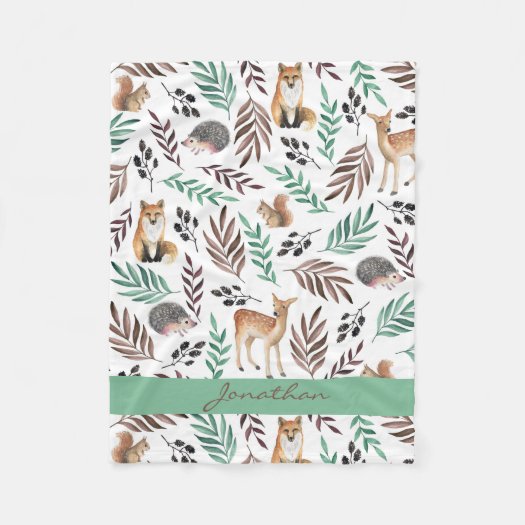 Custom Cute Animal Kid's Room Decor Fleece Blanket