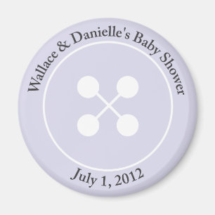 Custom Cute as a Button Baby Shower Magnet Favor