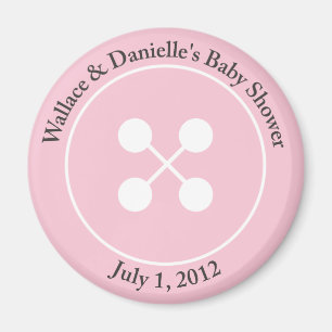 Custom Cute as a Button Baby Shower Magnet Favor