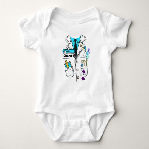 Custom Cute Baby Chemist Name Tag Science Lab Coat Baby Bodysuit
