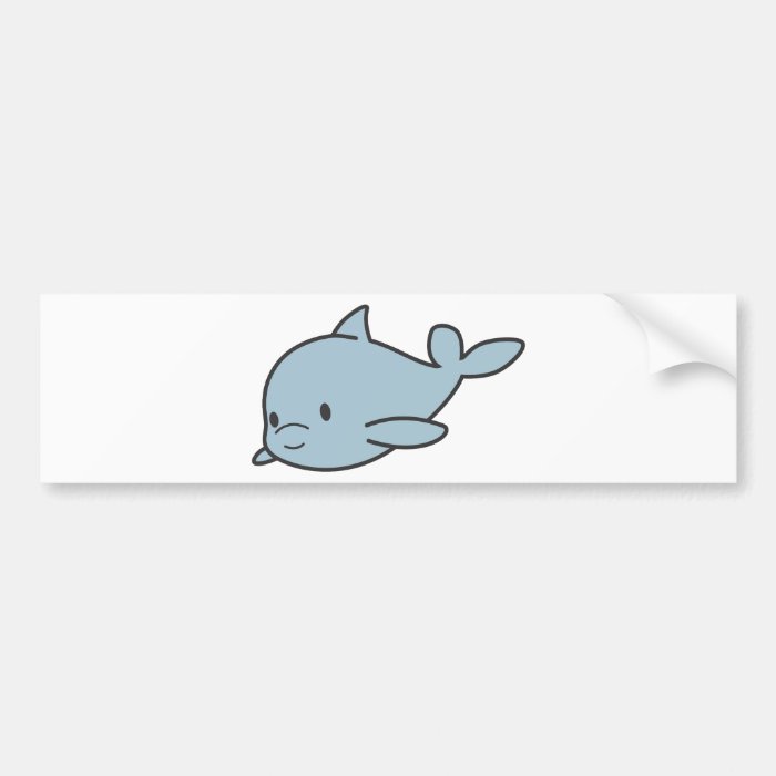 Custom Cute Baby Dolphin Cartoon Bumper Sticker