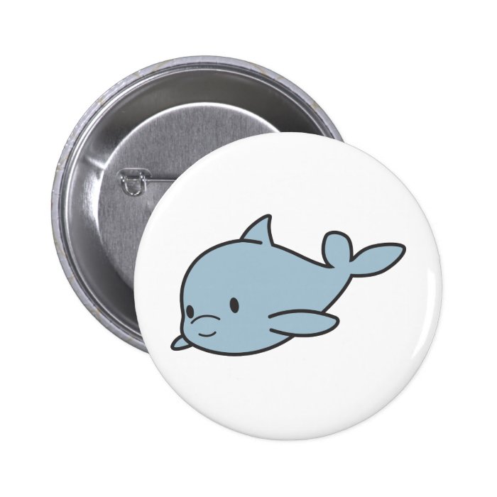 Custom Cute Baby Dolphin Cartoon Pinback Buttons