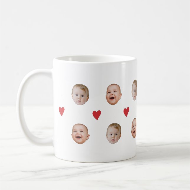 Custom Cute Baby Face 2 Photos Mug (Left)