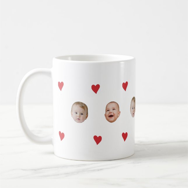 Custom Cute Baby Face 2 Photos Mug (Left)