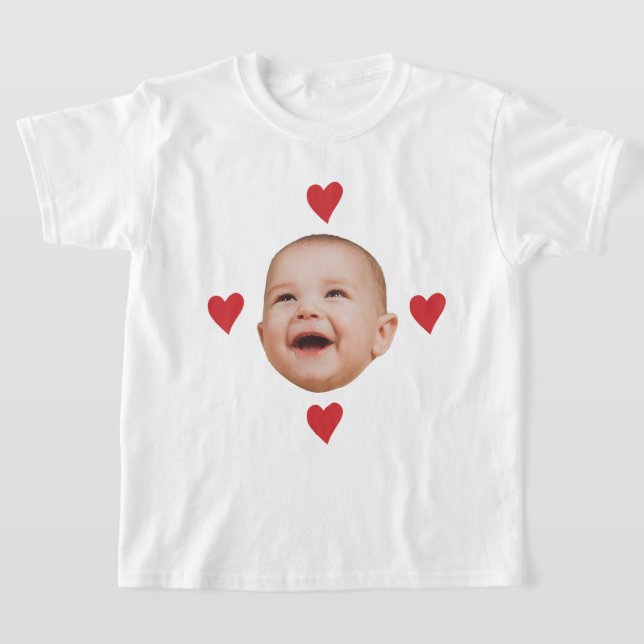 Custom Cute Baby Face One Photo T-Shirt (Laydown)