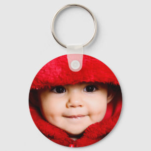 Custom Cute Baby Family Photo Template Keychain