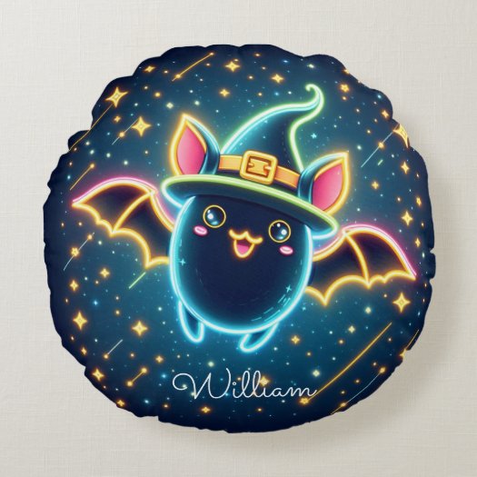 Custom Cute Bat Witch's Hat Halloween Nursery