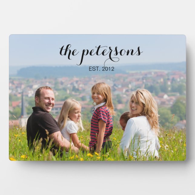 Custom Cute Beautiful Smiling Family Photo College Plaque (Front)