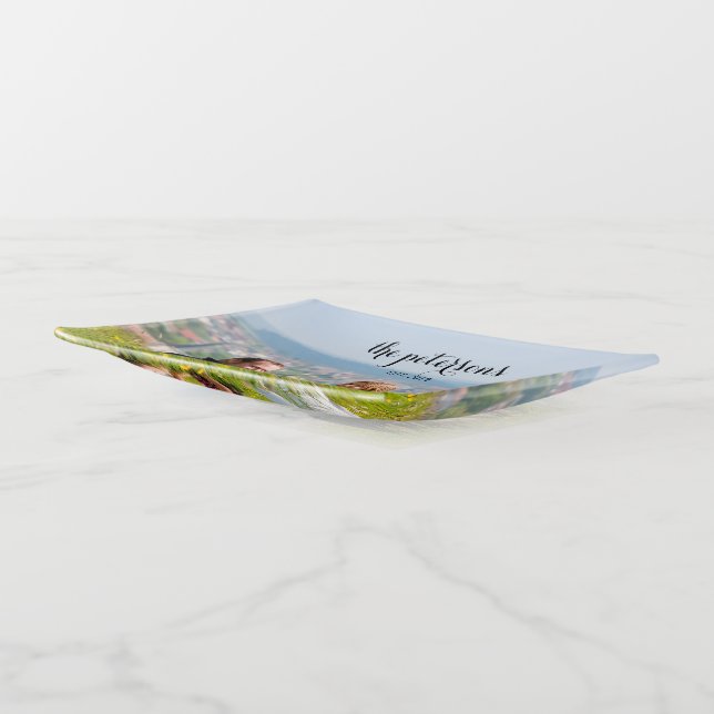 Custom Cute Beautiful Smiling Family Photo College Trinket Tray (Angled)