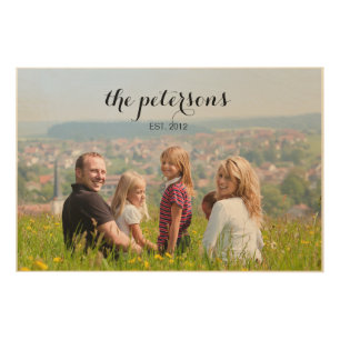 Custom Cute Beautiful Smiling Family Photo College Wood Wall Art