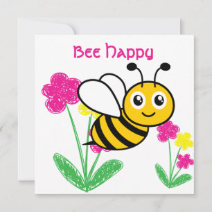 Custom Cute Bee Happy Holiday Card