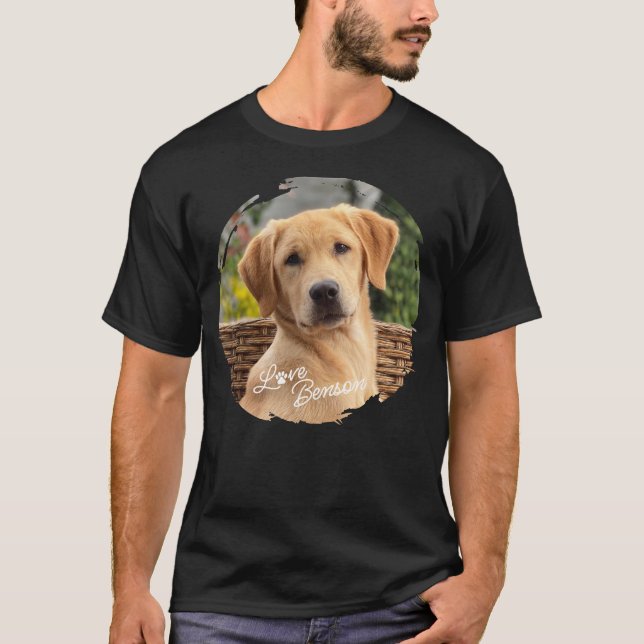 Custom Cute Best Friend Photo Love Paw Print Heart T-Shirt (Front)