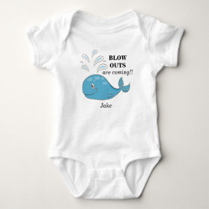 Custom Cute Blue Whale Blow Outs Are Coming Baby Bodysuit