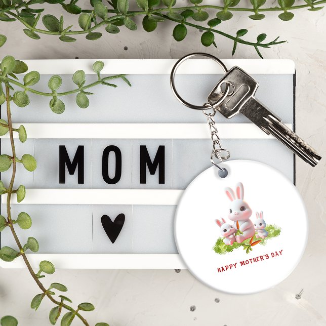 Custom Cute bunny Mom keychain (Creator Uploaded)
