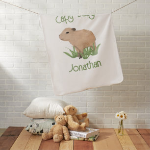 Custom Cute Capybara Pun Baby Boy Nursery Decor Baby Blanket