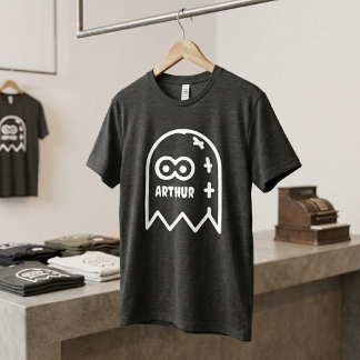 Custom Cute Cartoon Ghost Personalized Name  Tri-Blend Shirt